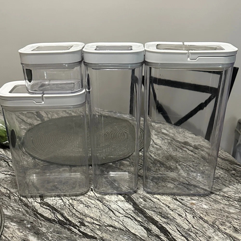 Airtight Clear Storage Container Set with White Lids - Picture 2 of 2